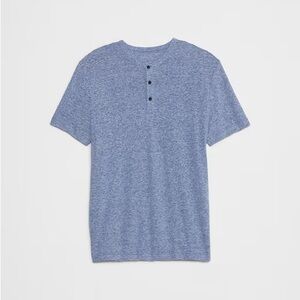 Banana Republic Heather Blue Short Sleeve Henley